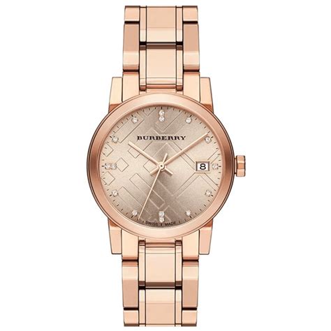 burberry rose gold watch 34mm|Burberry Ladies Watch Diamond 34mm Check Stamped Rose .